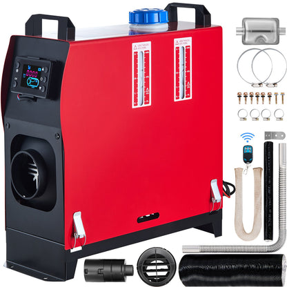 VEVOR Diesel Air Heater 5 kW / All in One with Silencer, LCD Switch, Red
