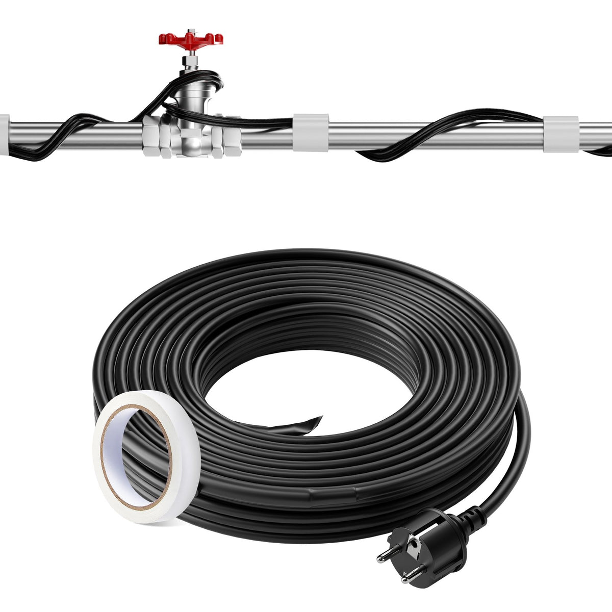 VEVOR Self-Regulating Pipe Heating Cable 5W/ft Heat Tape 60 ft