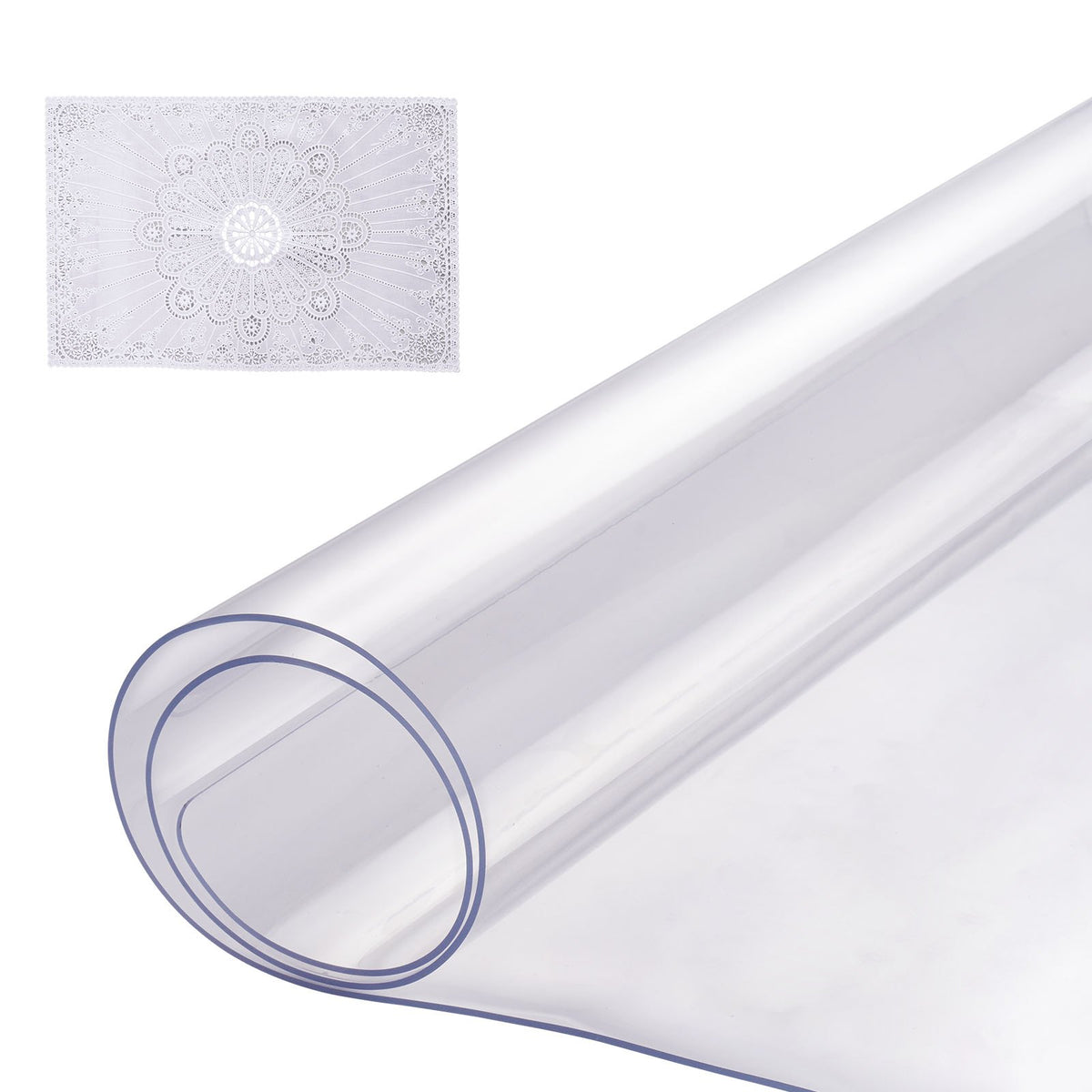 VEVOR Clear & Frosted PVC Table Cover Protector, Waterproof  16 x 32 in / 1.5 mm / Clear