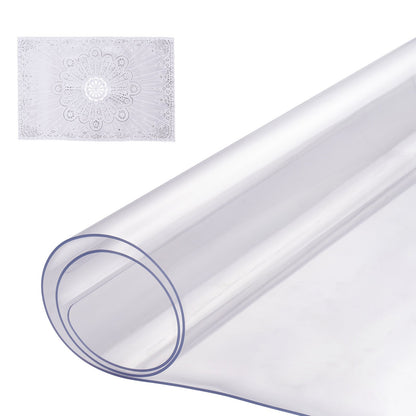 VEVOR Clear & Frosted PVC Table Cover Protector, Waterproof  16 x 32 in / 1.5 mm / Clear