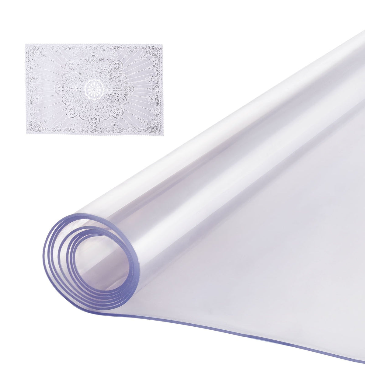 VEVOR Clear & Frosted PVC Table Cover Protector, Waterproof  24 x 48 in / 2.0 mm / Clear