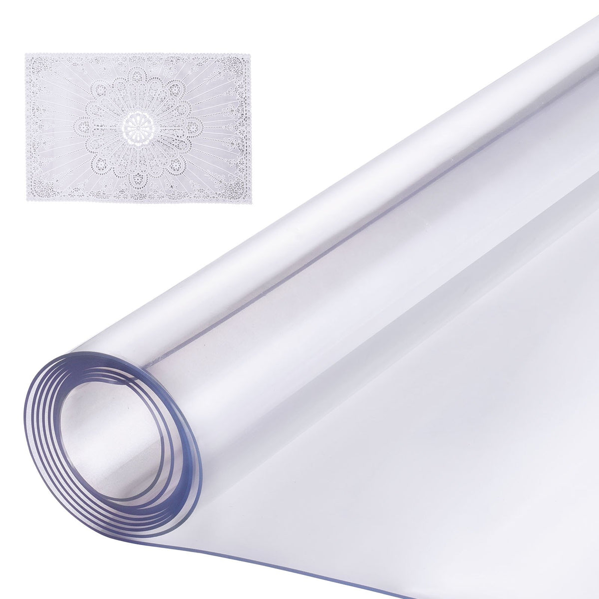VEVOR Clear & Frosted PVC Table Cover Protector, Waterproof  24 x 96 in / 1.5 mm / Clear