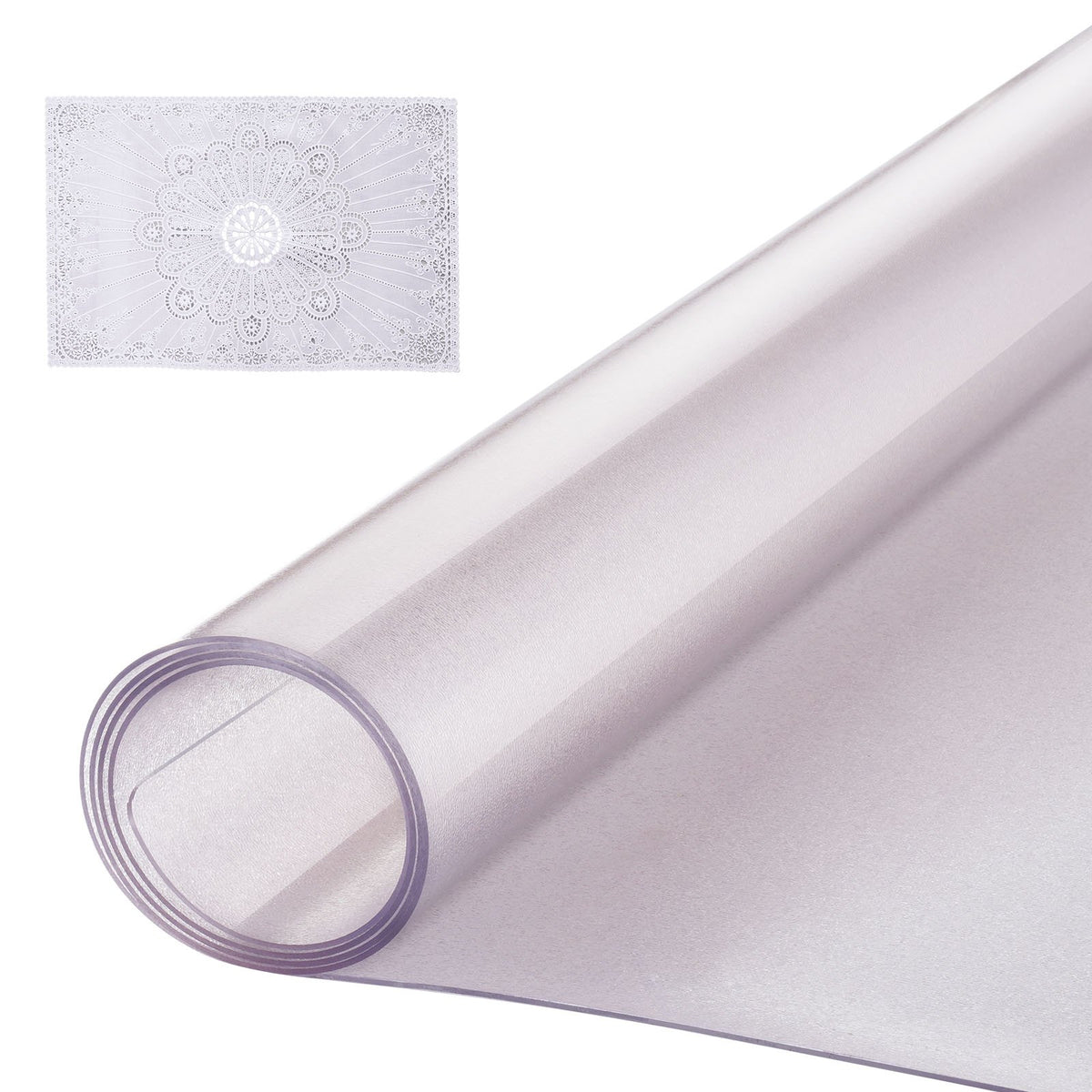 VEVOR Clear & Frosted PVC Table Cover Protector, Waterproof  36 x 60 in / 1.5 mm / Frosted