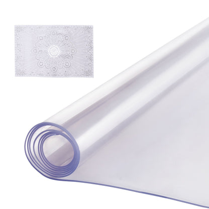 VEVOR Clear & Frosted PVC Table Cover Protector, Waterproof  40 x 80 in / 2.0 mm / Clear