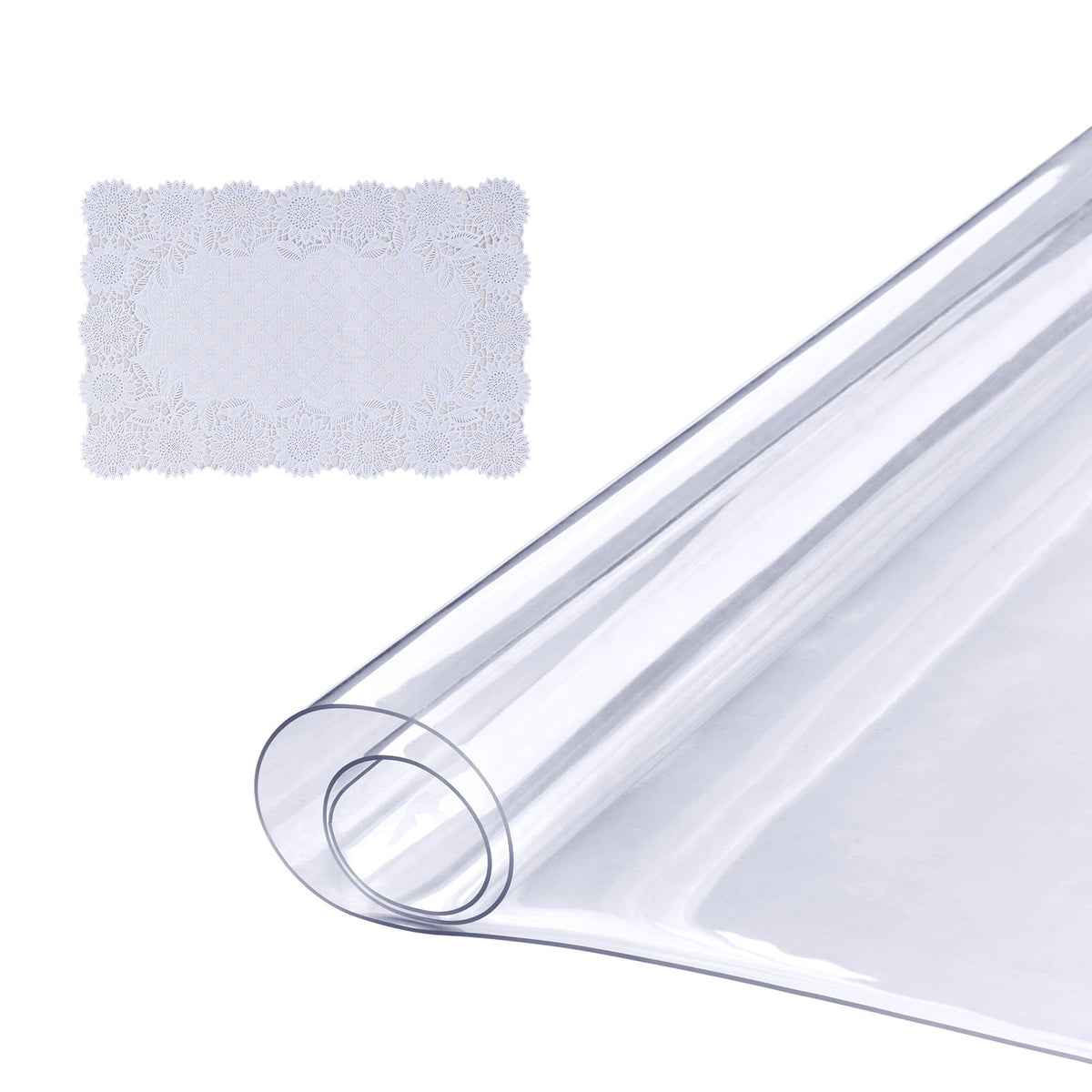 VEVOR Clear & Frosted PVC Table Cover Protector, Waterproof  18 x 36 in / 1.5 mm / Clear