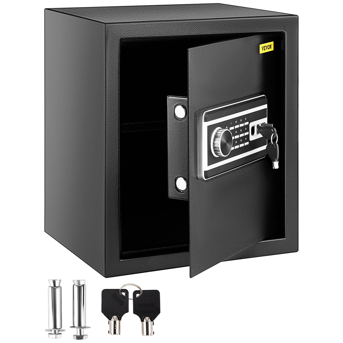 VEVOR Steel Security Safe Box, Home and Business Safe with D Single-Door / 1.7 Cubic Feet / Password & Fingerprint