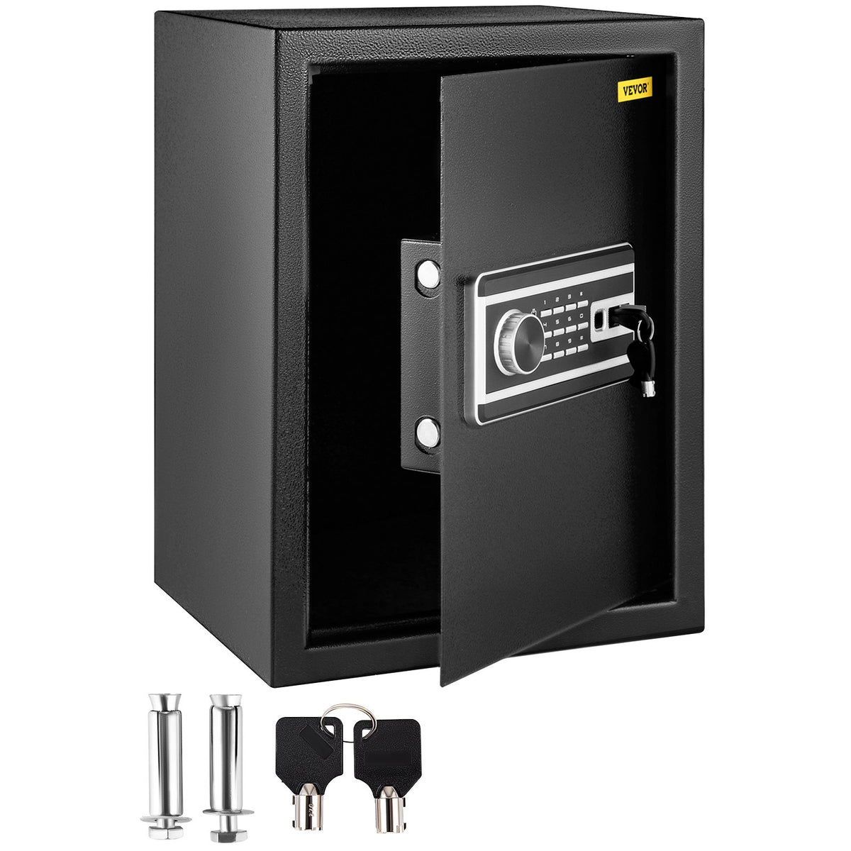 VEVOR Steel Security Safe Box, Home and Business Safe with D Single-Door / 2.1 Cubic Feet / Password & Fingerprint