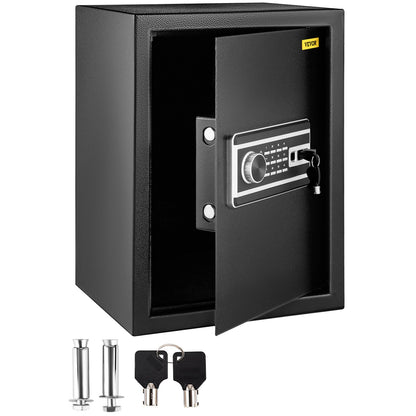 VEVOR Steel Security Safe Box, Home and Business Safe with D Single-Door / 2.1 Cubic Feet / Password & Fingerprint