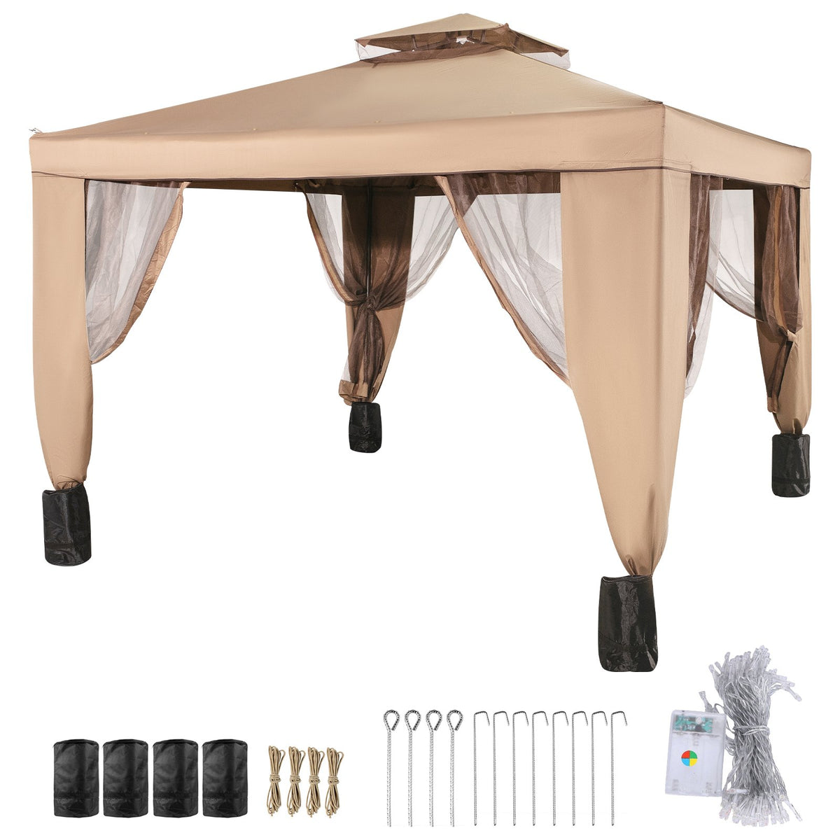 VEVOR Outdoor Canopy Gazebo Tent, 10 x 10 ft Portable Canopy 10 x 10 ft