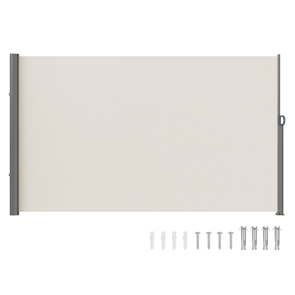 VEVOR Retractable Side Awning, Outdoor Privacy Screen Room D 63 x 118 inch / Beige / 280 g/m²