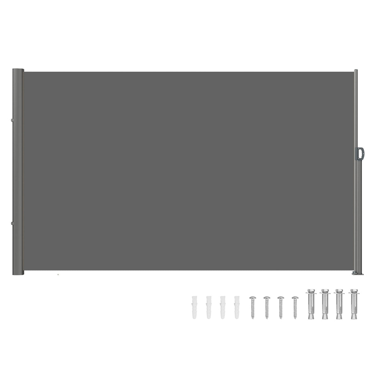 VEVOR Retractable Side Awning, Outdoor Privacy Screen Room D 71 x 118 inch / Gray / 280 g/m²