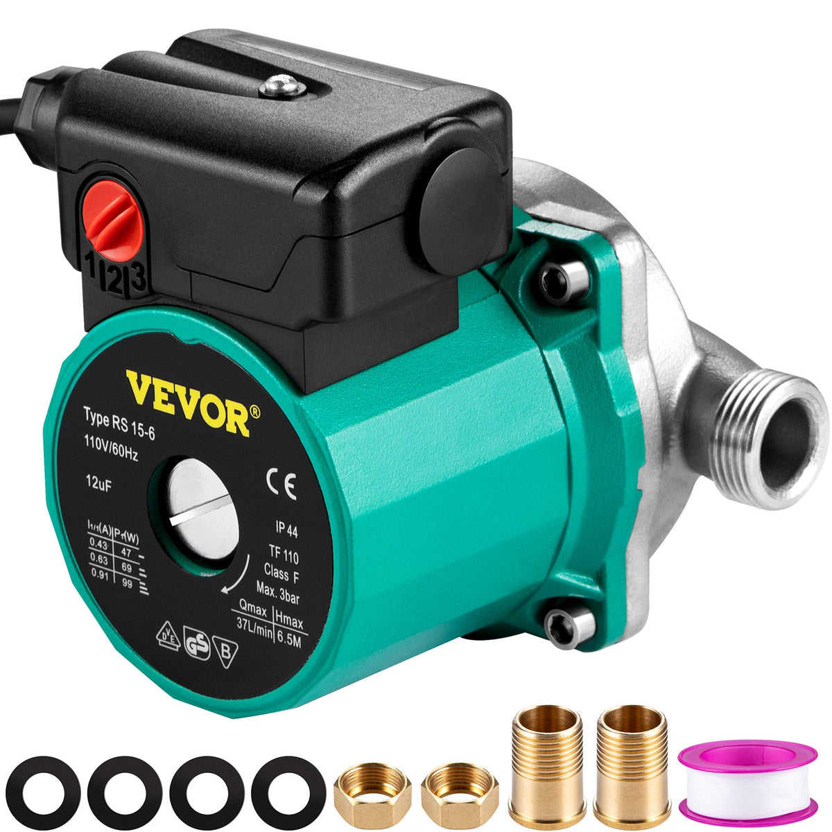VEVOR Hot Water Recirculating Pump, 110V Water Circulator Pu 93W