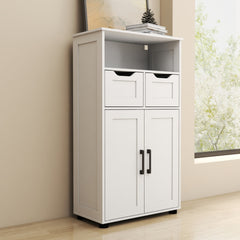 Farmhouse Storage Cabinet ,Versatile Double-Door Storage Cabinet with Adjustable Shelves - Perfect for Living Room & Dining Room