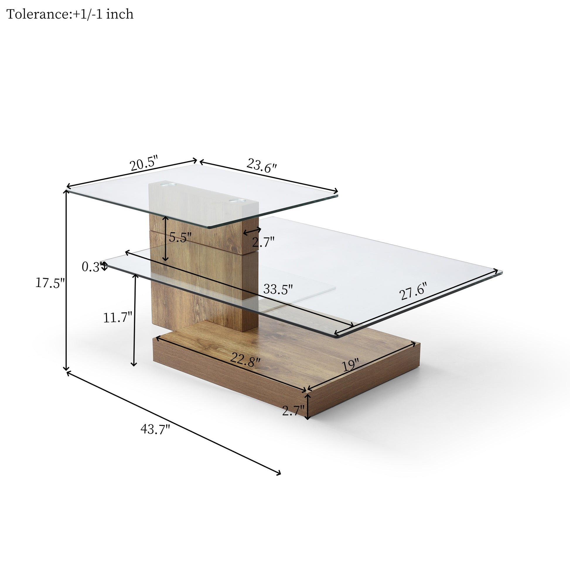 Glass Coffee Tables for Living Room Coffee Tables Modern 3 Tier Z shape Table Circle Coffee Table for Home Office image 7