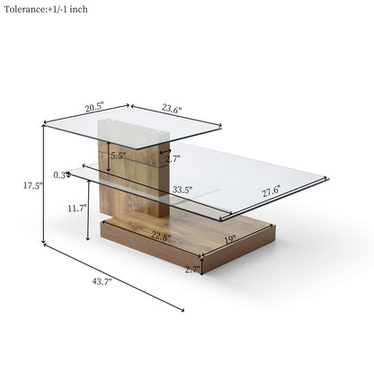 Glass Coffee Tables for Living Room Coffee Tables Modern 3 Tier Z shape Table Circle Coffee Table for Home Office image 7