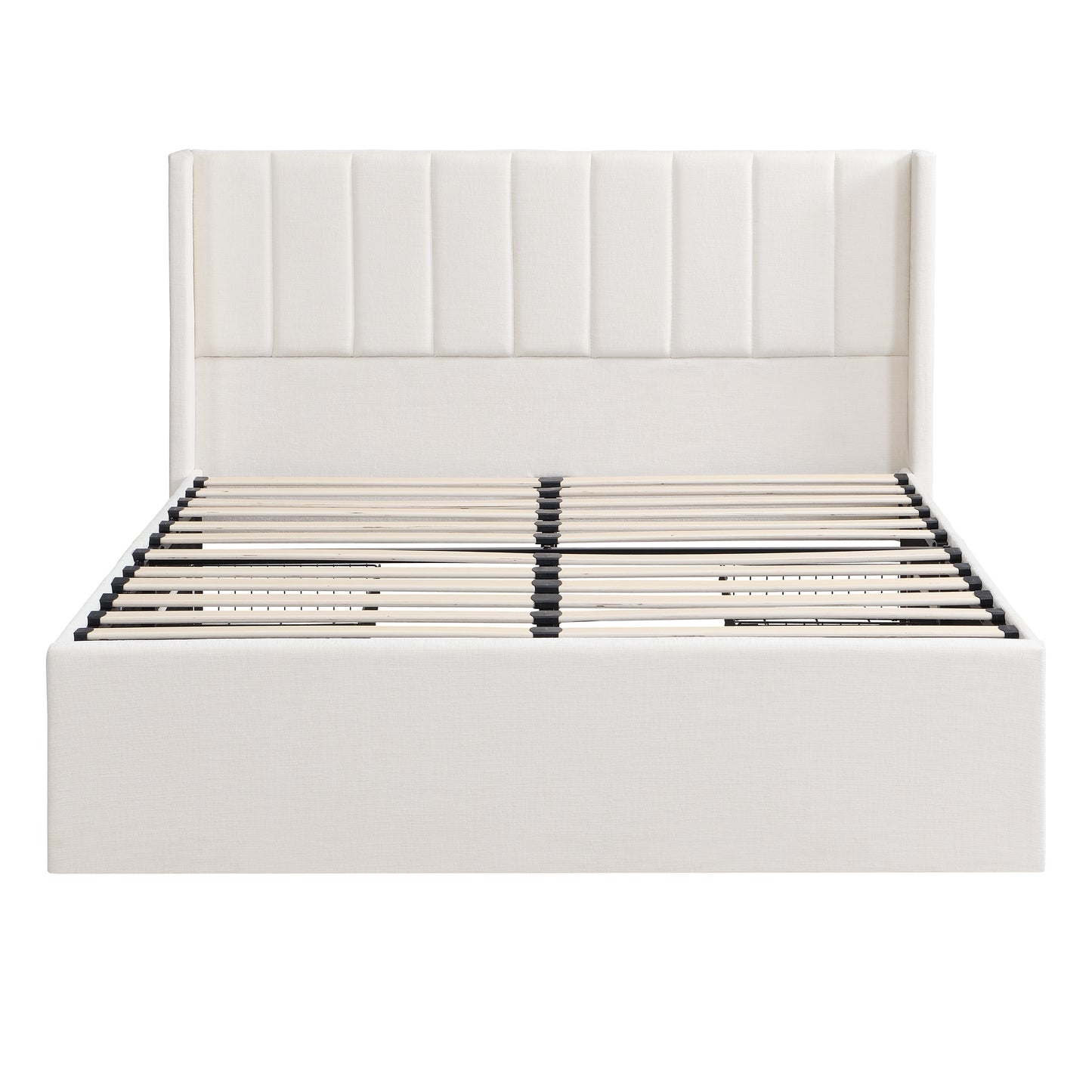 Large-capacity upholstered storage bed with drawers,Beige,Queen image 7