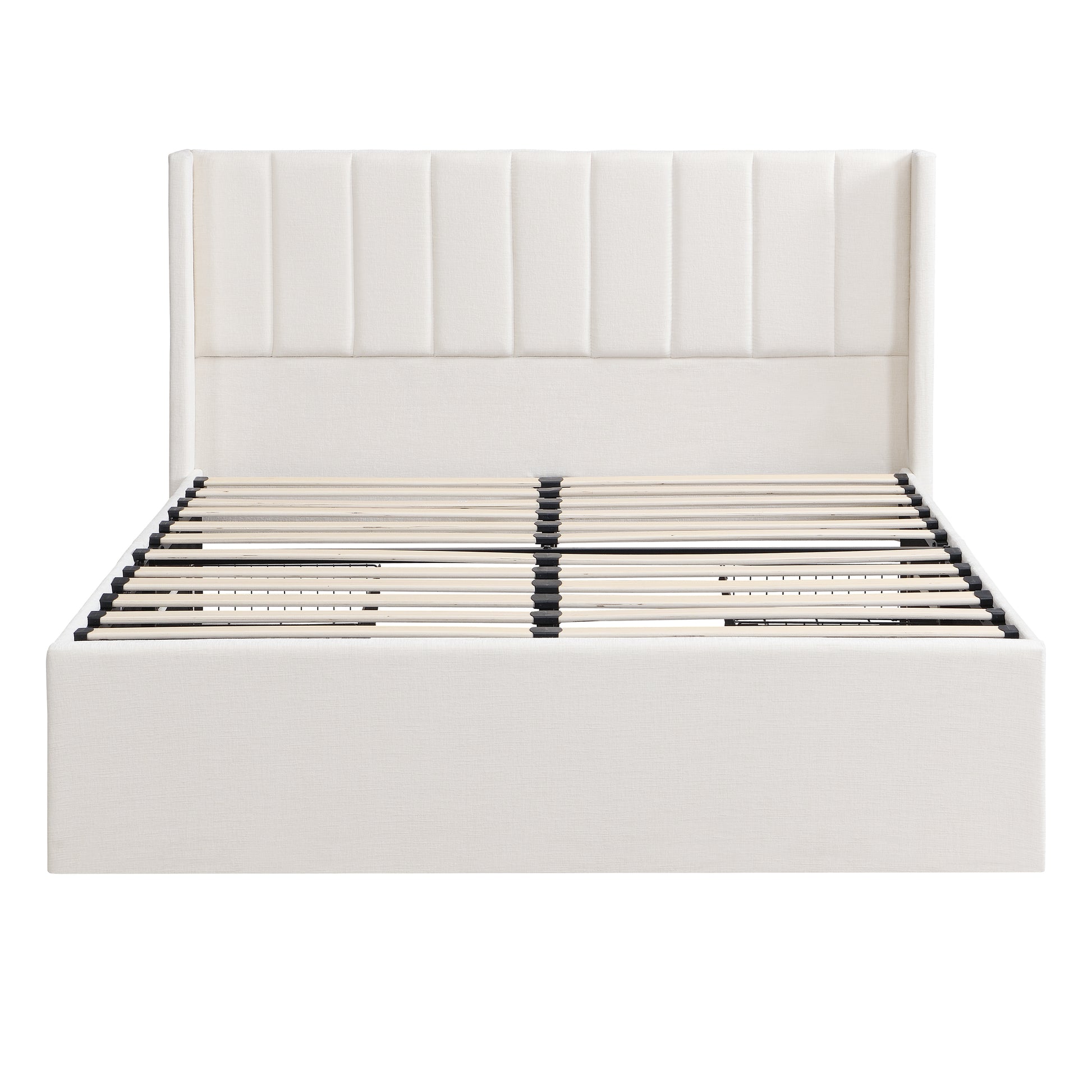 Large-capacity upholstered storage bed with drawers,Beige,Queen image 7