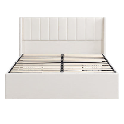 Large-capacity upholstered storage bed with drawers,Beige,Queen image 7