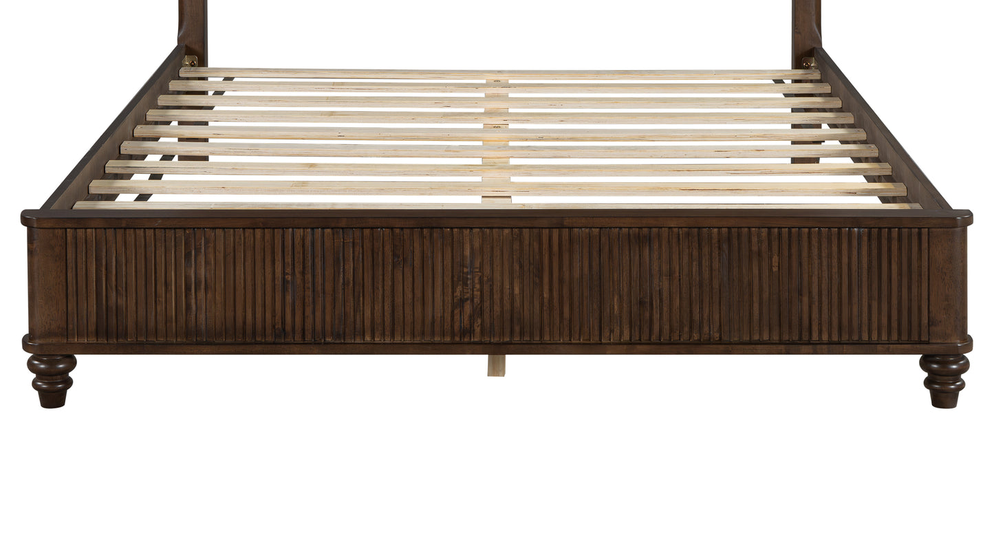 Queen Size Solid Wood Bed Accessories Package, Including Parts 2, 3, 4, 5, 6, 7, 10, 11, 12, 13, and Hardware, Walnut image 2