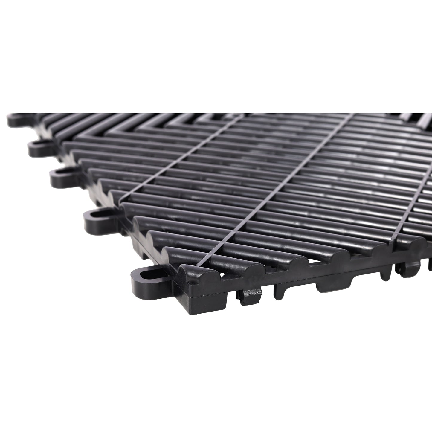 25pcs Plastic Garage Floor Mats,15.6"x15.6" Size,Non-Slip Interlocking Plastic Garage Floor Mat,Splicing Drainage Floor Tile and Shower Mat, for Garage, Garden, Kitchen & Outdoor, Black image 6