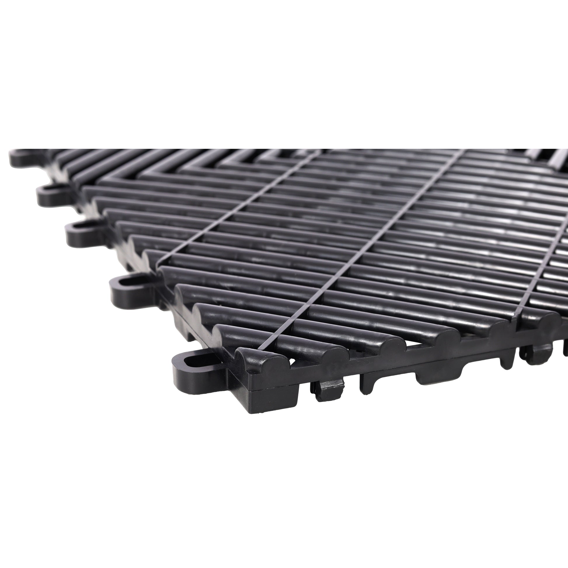 25pcs Plastic Garage Floor Mats,15.6"x15.6" Size,Non-Slip Interlocking Plastic Garage Floor Mat,Splicing Drainage Floor Tile and Shower Mat, for Garage, Garden, Kitchen & Outdoor, Black image 6