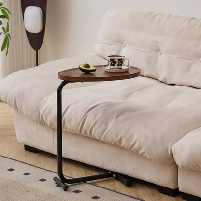 2-pieces Brown C-shaped Side Table, Small Sofa Table for Small Spaces, Living Room, Bedroom image 8