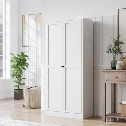 61" White Metal Kitchen Pantry Cabinet Adjustable Storage with 4 Shelves (110lb Capacity), Heavy Duty Freestanding Pantry Organizer for Kitchen, Pantry, Living Room image 4
