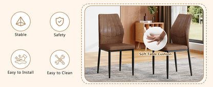 Set of 3 Brown - and - Black Dining Chairs with Shell - pattern, 37 inches High: Ergonomic Tech Fabric Backrest, Combines Comfort and Style. image 7