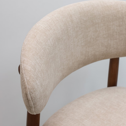 Light Camel Flannelette Upholstered Dining Chair with Walnut Solid Wood Legs, Armless Chair Set of 2 for Kitchen, Restaurant, Living, Meeting Room image 8