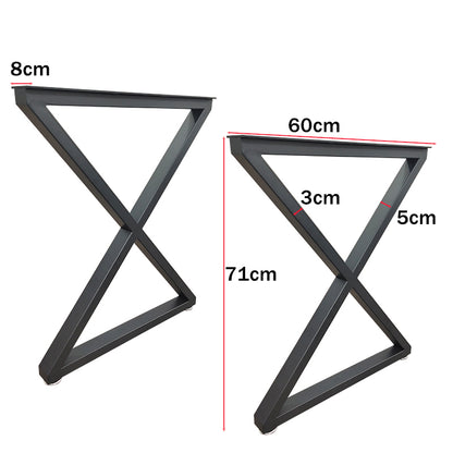Metal Table Legs 28''x 24'' Heavy-Duty Desk Legs Industrial Furniture Legs for Dinning Table, Computer Table, Office Table (2Pcs)-Black image 2