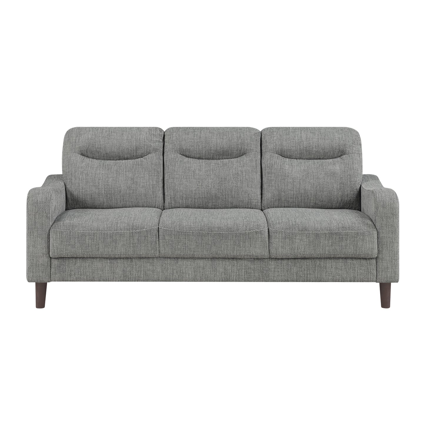 Modern Design 3-Seater Sofa Gray Chenille Upholstery Comfort Pocket Coils Classic Solidwood Frame Living Room Furniture 1pc image 2