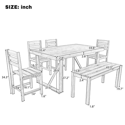 U_Style High-quality Acacia Wood Outdoor Table and Chair Set, Suitable for Patio, Balcony, Backyard(old sku:WY000432AAE) image 3