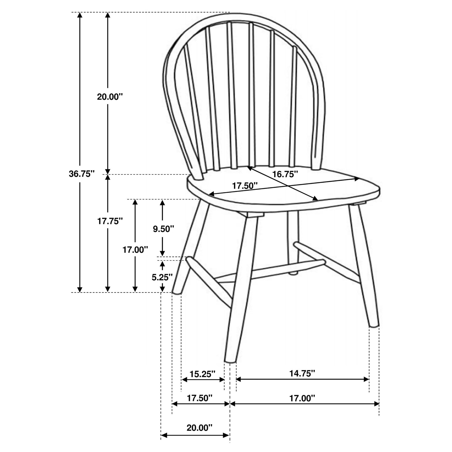 Natural Brown and White Spindle Back Side Chairs (Set of 4) image 11