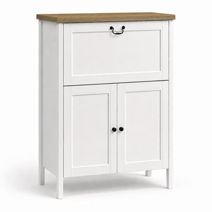 Shoe Cabinet with Flip Drawer, Boot Rack and 6 Boot Clips, Narrow Entryway Shoe Cabinet with Adjustable Shelf, Freestanding Shoe Organizer Cabinet for Entryway, Foyer, 31.5"W x 15.7"D x 45.3"H-White image 12