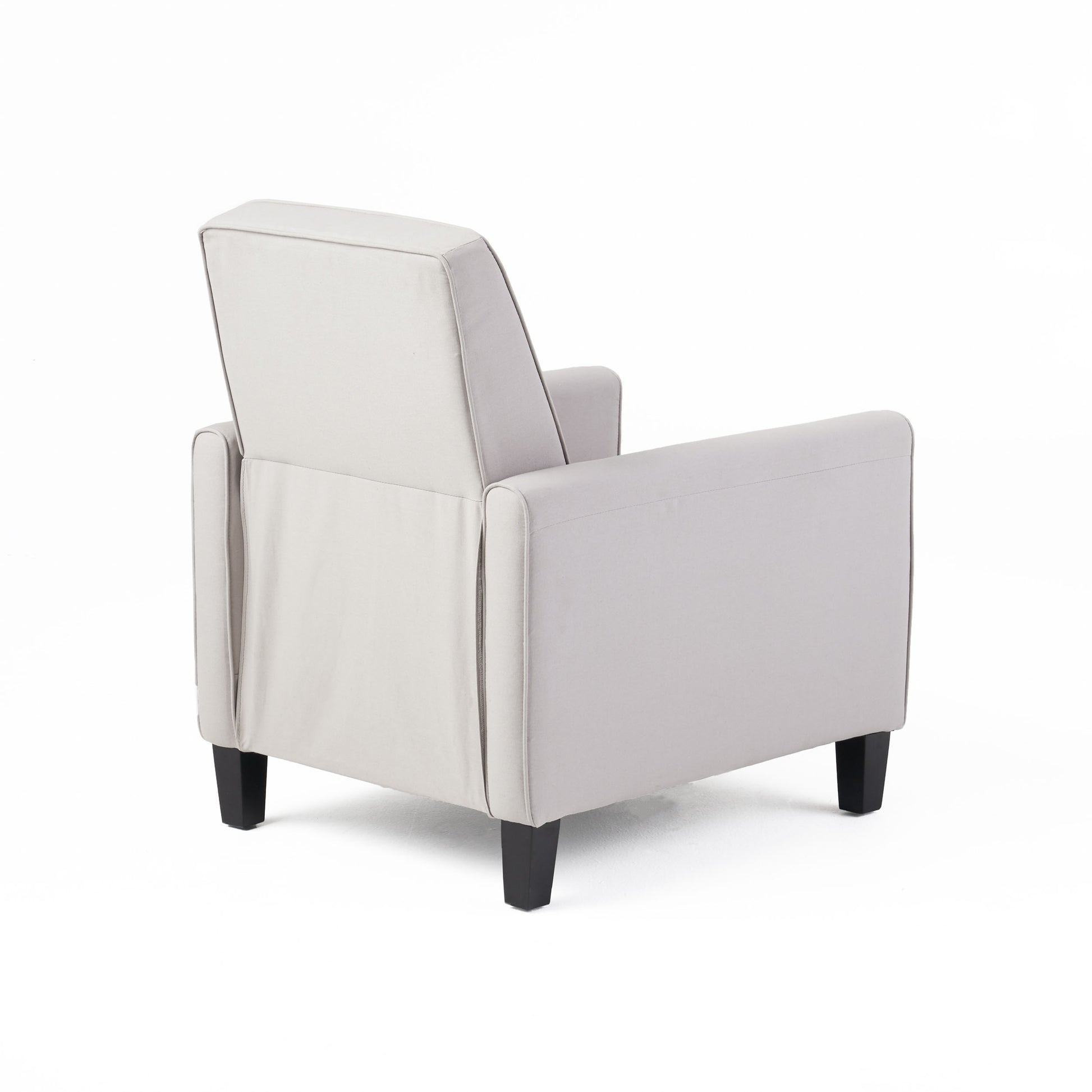 27.5" Push Back Recliner Chair Upholstered Recliner Armchair with Solid Beech Wood Legs for Living Room and Bedroom(Old SKU:52422.00FDGRY), Grey image 10