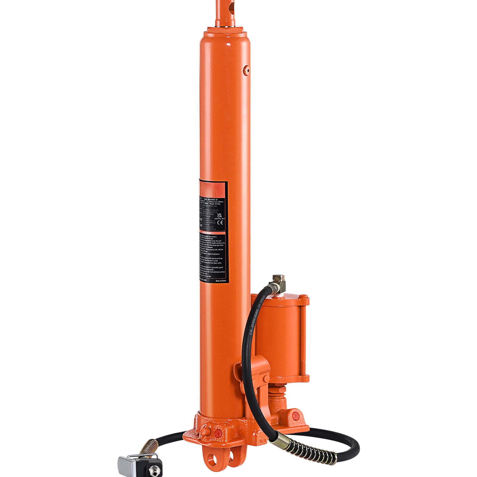 Hydraulic Long Ram Jack, 8 Ton Engine Hoist Cylinder with Air Pump and Single Piston Pump, Hydraulic Ram Cylinder Clevis Base for Engine Lift Hoists, Garage/Shop Cranes, Mechanical, Farm image 7
