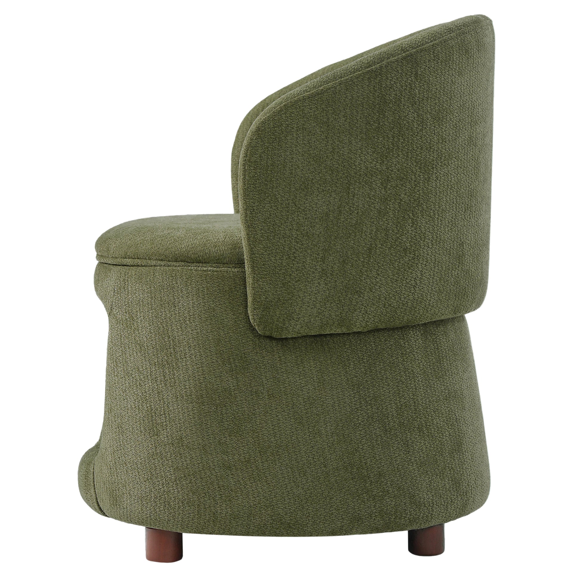 Green Pet Friendly Chair with Hidden Pet Nook, Convertible Stool, Storage Seat, 220lbs Capacity, Acacia Wood Legs image 7