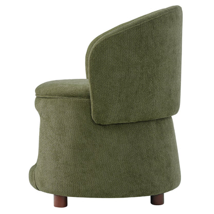 Green Pet Friendly Chair with Hidden Pet Nook, Convertible Stool, Storage Seat, 220lbs Capacity, Acacia Wood Legs image 7