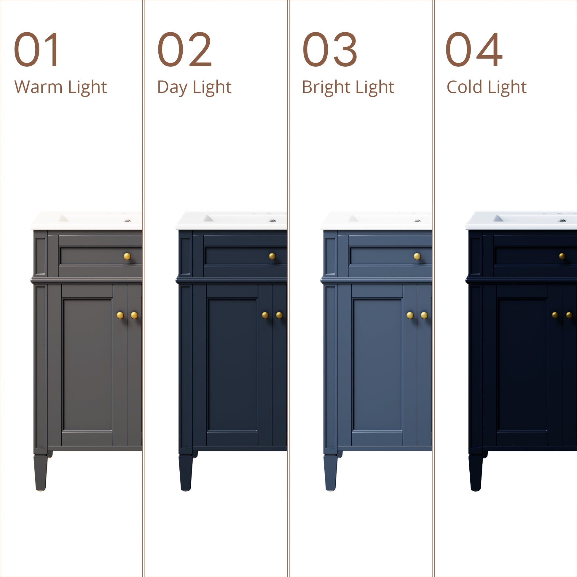 24" Bathroom Vanity with 2 Doors and Tip-Out Drawer, Bathroom Storage Cabinet with Sink, Soft-Closing Doors with Organizers image 9
