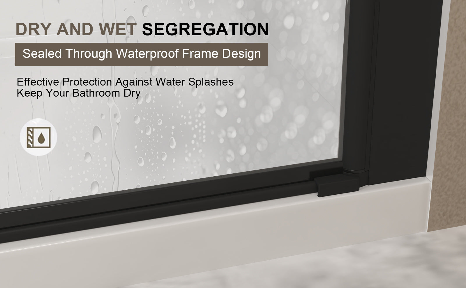 28"x 72" Pivot Shower Door, Matte Black Aluminum Frame, Half Frame,1/4"(6mm) Tempered Glass Explosion Proof Film,Stainless Steel Handle image 12