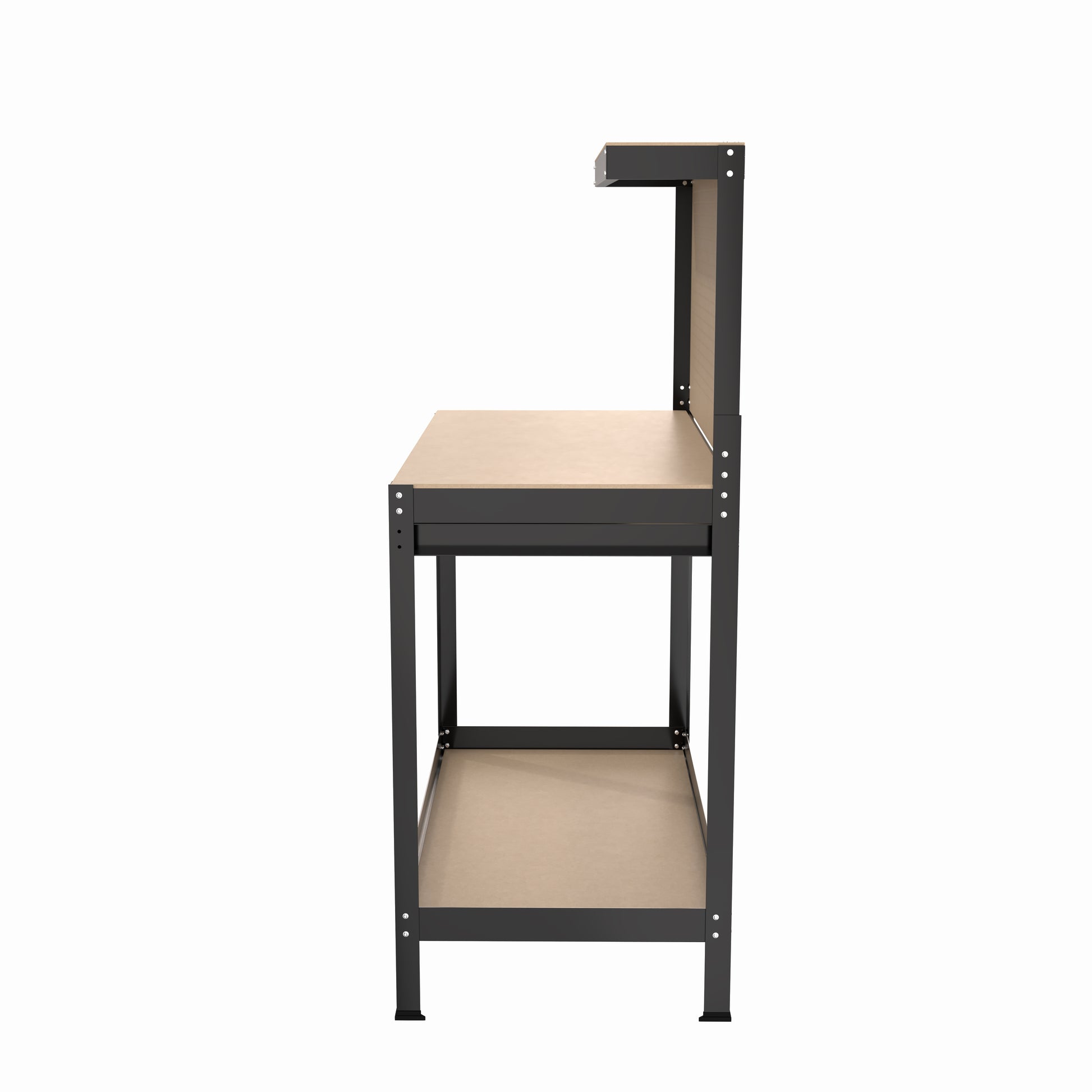 63" Tools Cabinet Working Tables Workbench Tool Storage Workshop Table with Drawers and Pegboard image 3