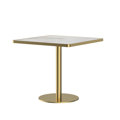 31.5" Square Modern Tulip Dining Table, Sintered Stone Tabletop with Luxury Faux Marble Print, Stainless Steel Bracket Base, Scratch & Wear Resistant, Waterproof Surface, Ideal for Indoor & Outdoor Us image 5