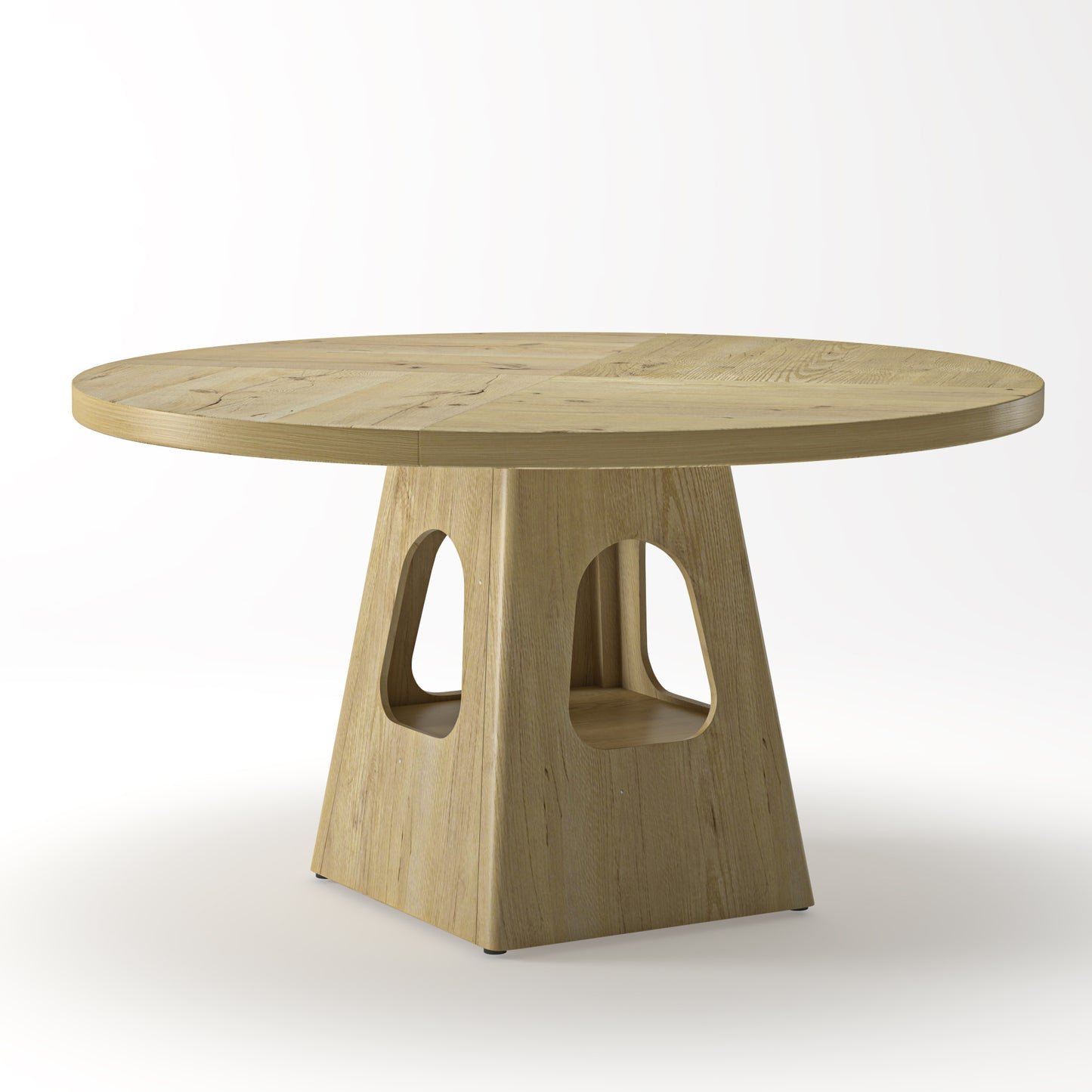 Round Dining Table for 4-6,47 Inch Round Dinner Table with Wooden Tabletop and Storage Base,Farmhouse Dining Table,Wood Kitchen Table for Dining Room,Kitchen, Living Room,Natural(Table Only) image 10