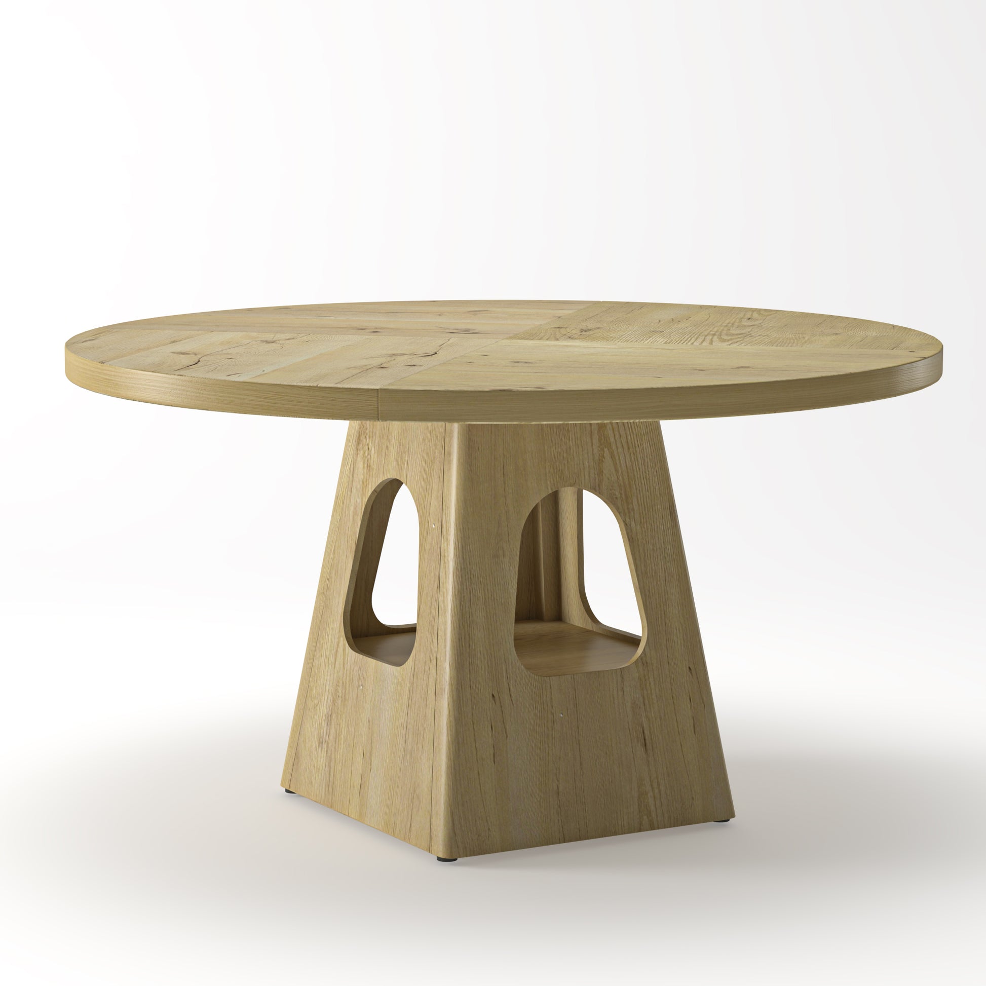 Round Dining Table for 4-6,47 Inch Round Dinner Table with Wooden Tabletop and Storage Base,Farmhouse Dining Table,Wood Kitchen Table for Dining Room,Kitchen, Living Room,Natural(Table Only) image 10