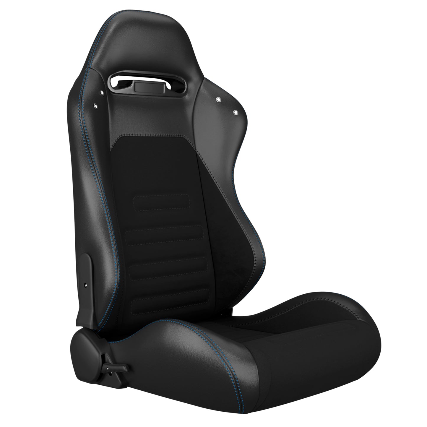 2PC Universal Racing Seats Stitch PVC Leather Reclinable Carbon Look Leather Black With Adjustor Slider(Not Including Seat Bracket) 1 box of 2 pieces image 10