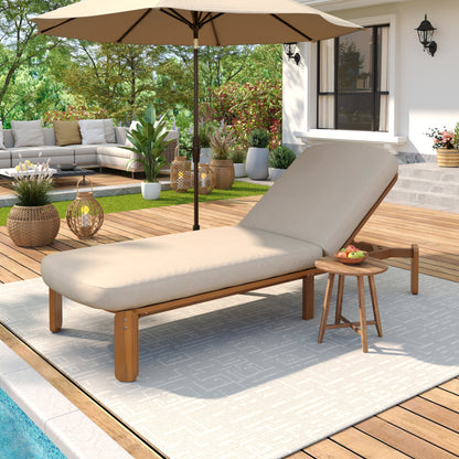 Outdoor Chaise Lounge Adjustable Patio Chaise Outdoor Reclining Chair Pool Lounge Chair with Adjustable Backrest for Patio, Poolside or Beach, Brown image 1