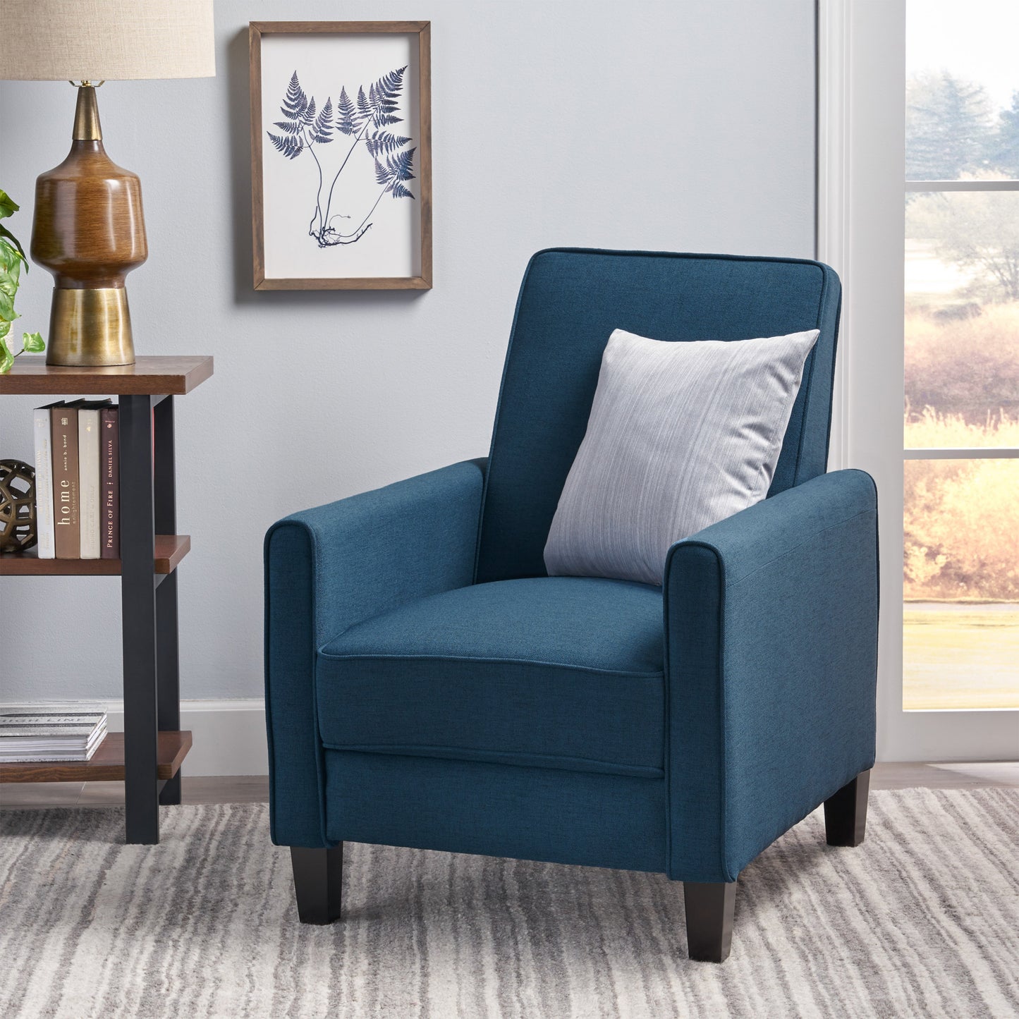 Navy Blue Fabric Push Back Chair for Elegant Home Décor(Old SKU:52422.00FDBL) image 3