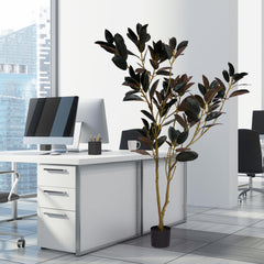 Simulated Purple Black plant pot indoor living room home decoration iron tree leaves tree bonsai home decoration two-color 180cm 1pcs/set
