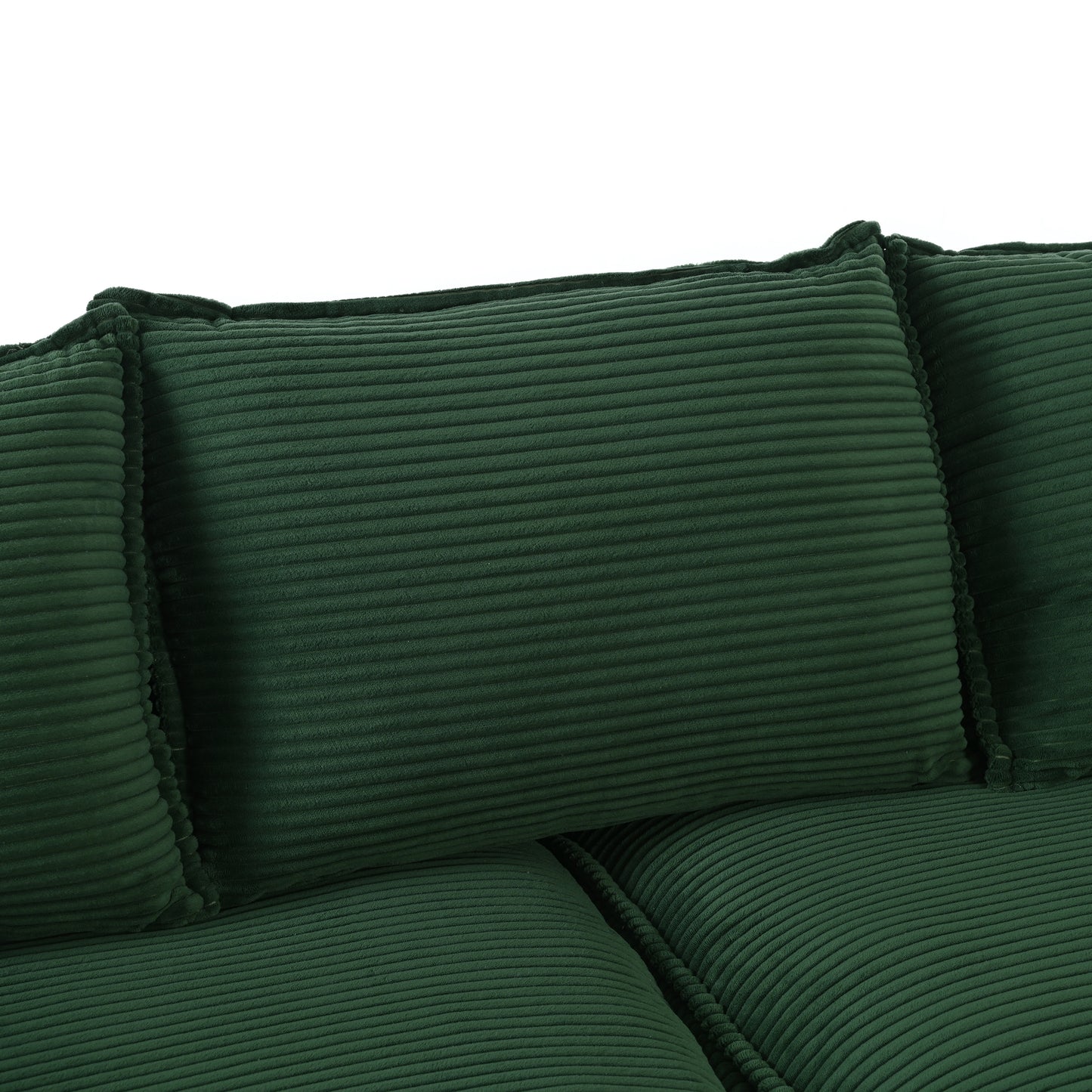 U-Style 85.4" Modern Curved Sofa, Back Upholstered Couch with 2 Decorative Throw Pillows, Corduroy Fabric Couch for Living Room, Bedroom, Apartment image 12