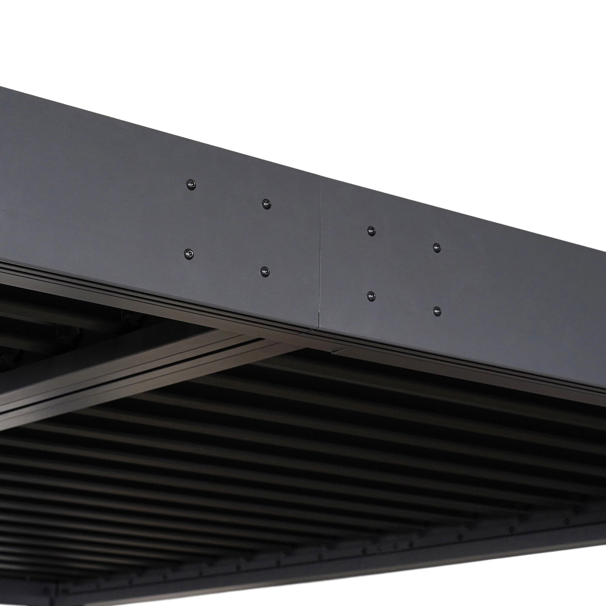 Byron Black Outdoor Pergola Aluminum with Adjustable Louvered Roof image 12